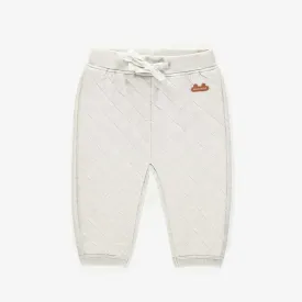 Pantalon crème en jersey matelassé, naissance || Cream pants in quilted jersey, newborn