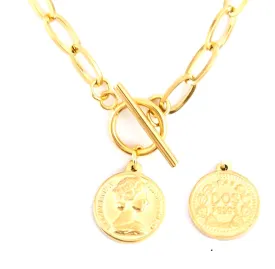 PAPERCLIP COIN NECKLACE - STAINLESS STEEL