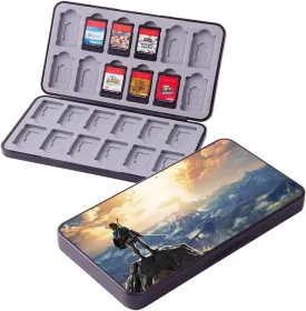 PERFECTSIGHT Switch Game Card Case for Nintendo Switch Lite/ Switch OLED, Cute Kawaii Portable Thin Compact Hard Shell Case, NS Protective Shockproof Holder Storage Box with 24 Cartridge Slots, Zel