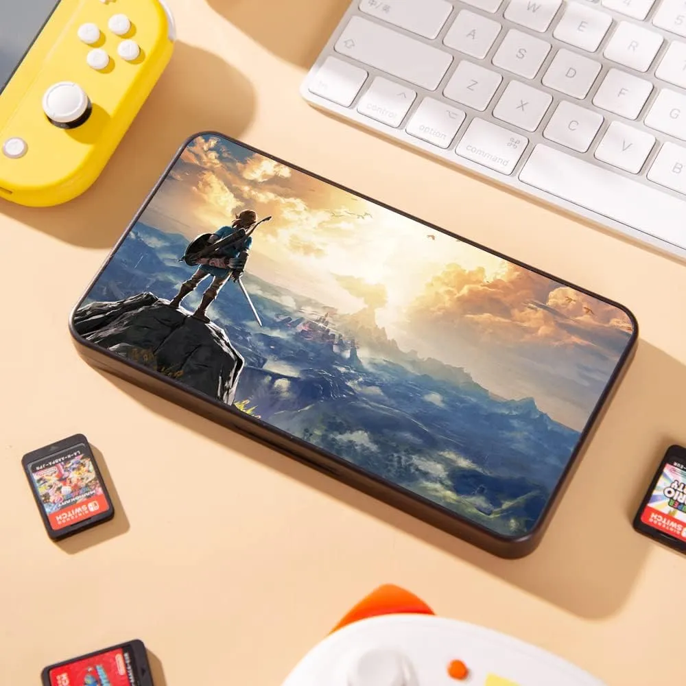 PERFECTSIGHT Switch Game Card Case for Nintendo Switch Lite/ Switch OLED, Cute Kawaii Portable Thin Compact Hard Shell Case, NS Protective Shockproof Holder Storage Box with 24 Cartridge Slots, Zel