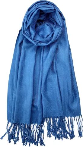 Plum Feathers Premium Solid Color and Metallic Fashion Scarf, Womens Pashmina Shawl Wrap with Fringes
