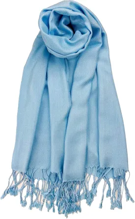 Plum Feathers Premium Solid Color and Metallic Fashion Scarf, Womens Pashmina Shawl Wrap with Fringes