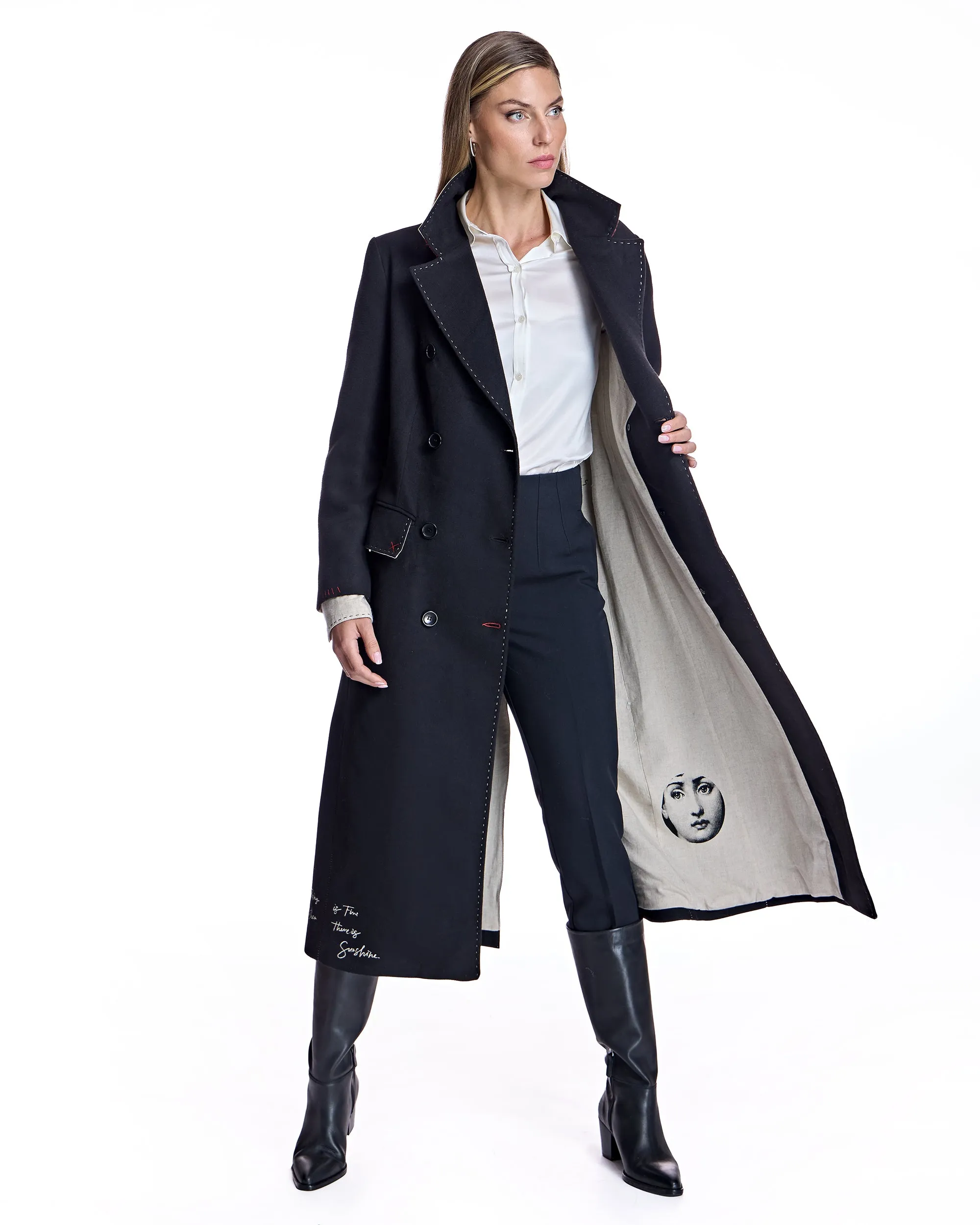 Polyblend Stitched Trench Coat
