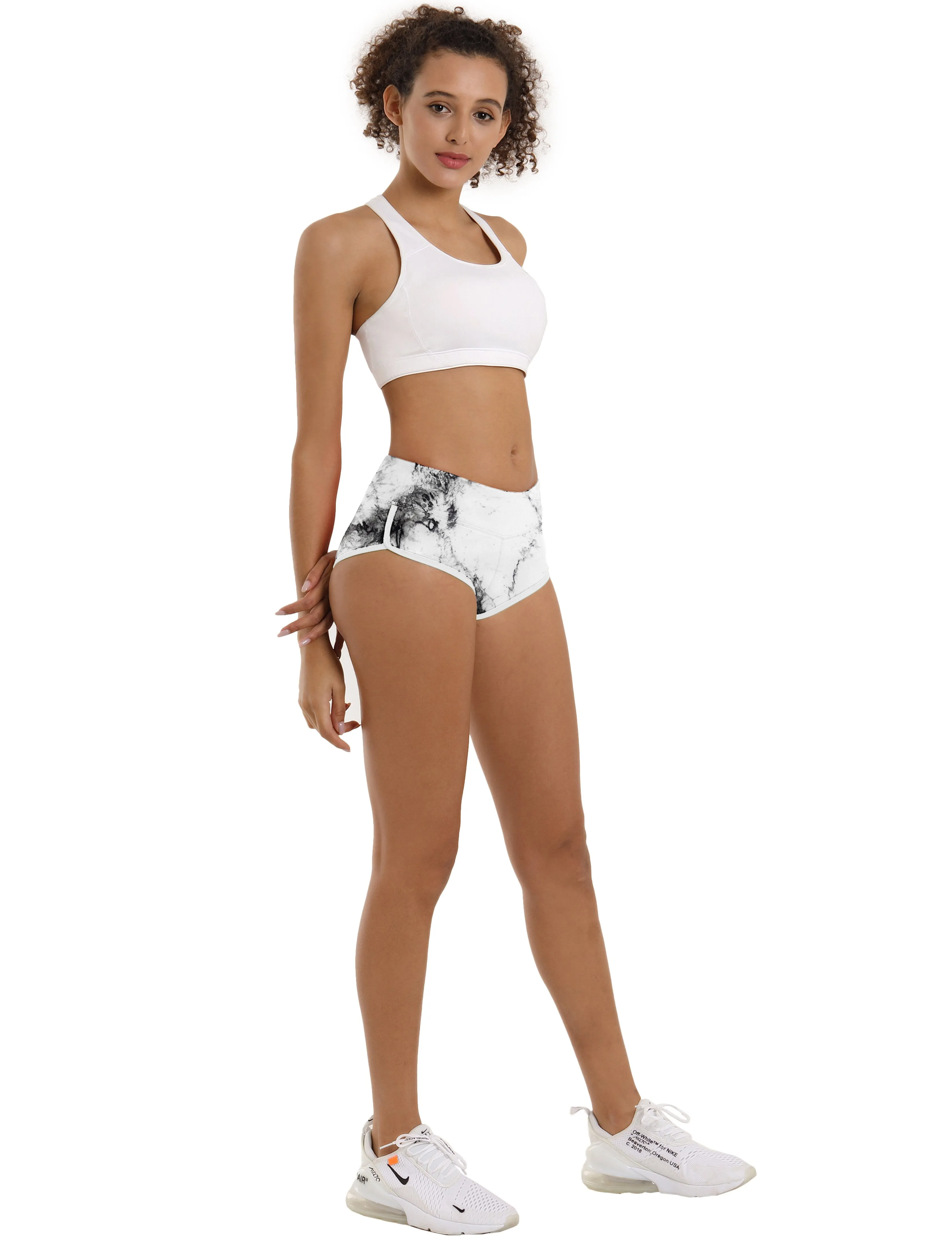 Printed Booty Jogging Shorts arabescato ins_Jogging