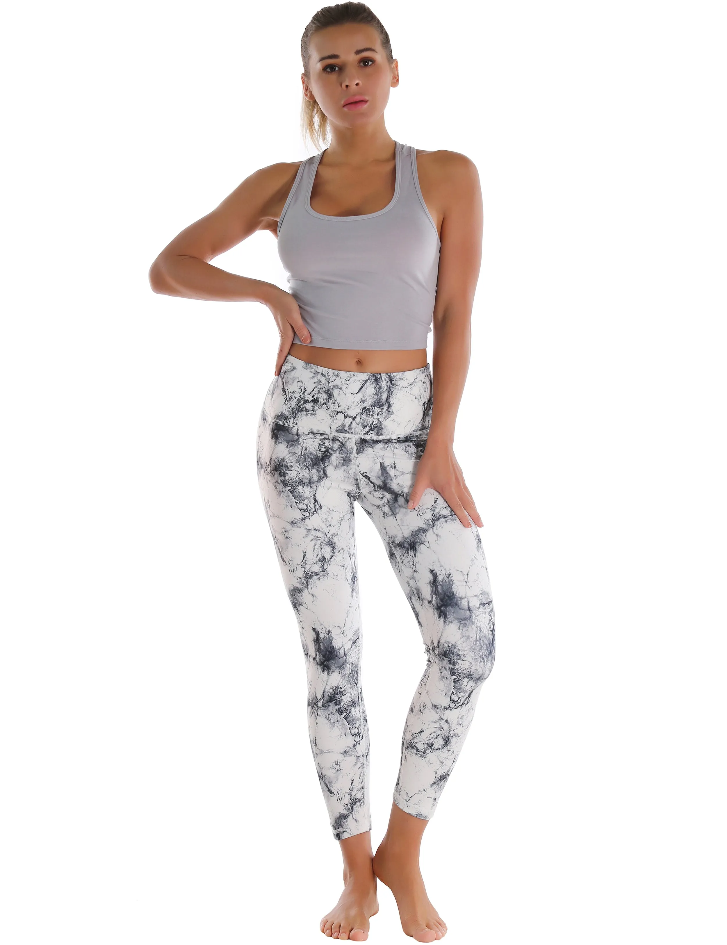 Racerback Athletic Crop Tank Tops heathergray_Golf