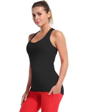 Racerback Athletic Tank Tops black_Gym
