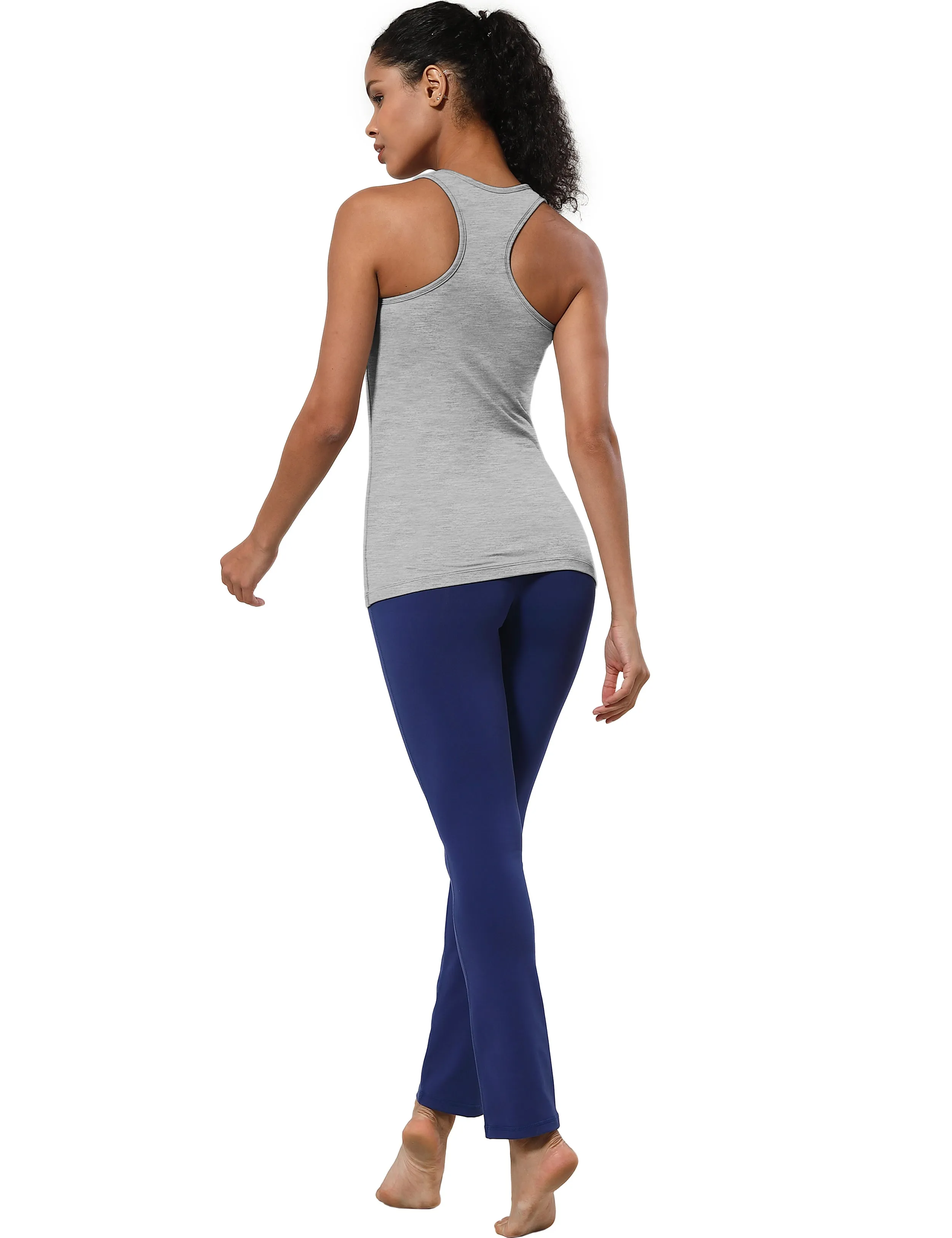Racerback Athletic Tank Tops heathergray_Plus Size