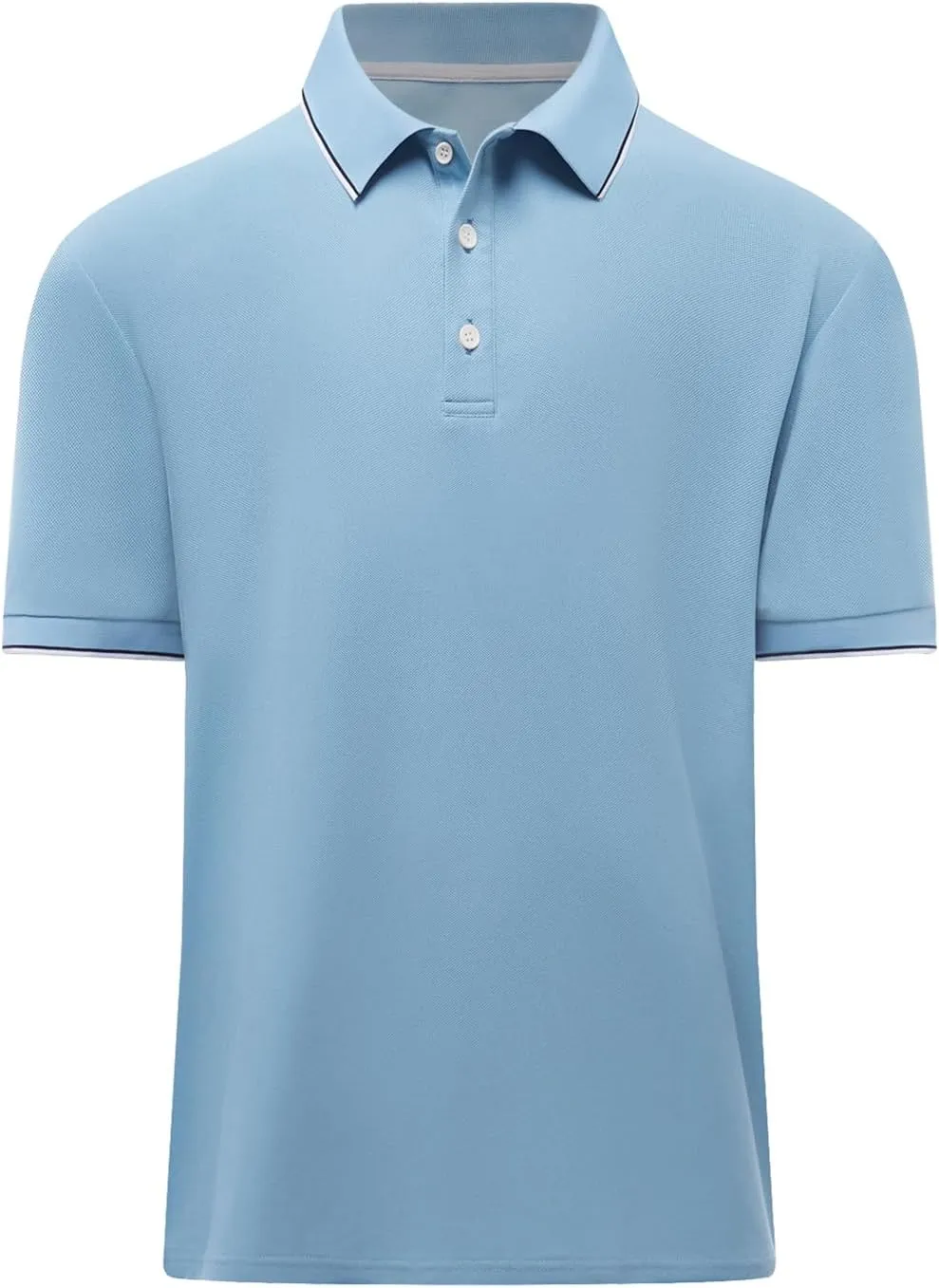 RQP Mens Big and Tall Polo Shirt Stretch Golf Shirts Classic Fit Soild Tops Pique Mesh Short Sleeve
