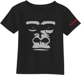 San Diego Zoo Gorilla Shadow Toddler Tee, Black with Silver Gorilla Face Design, 100% Cotton, Toddler Kids Crew Neck T-Shirt