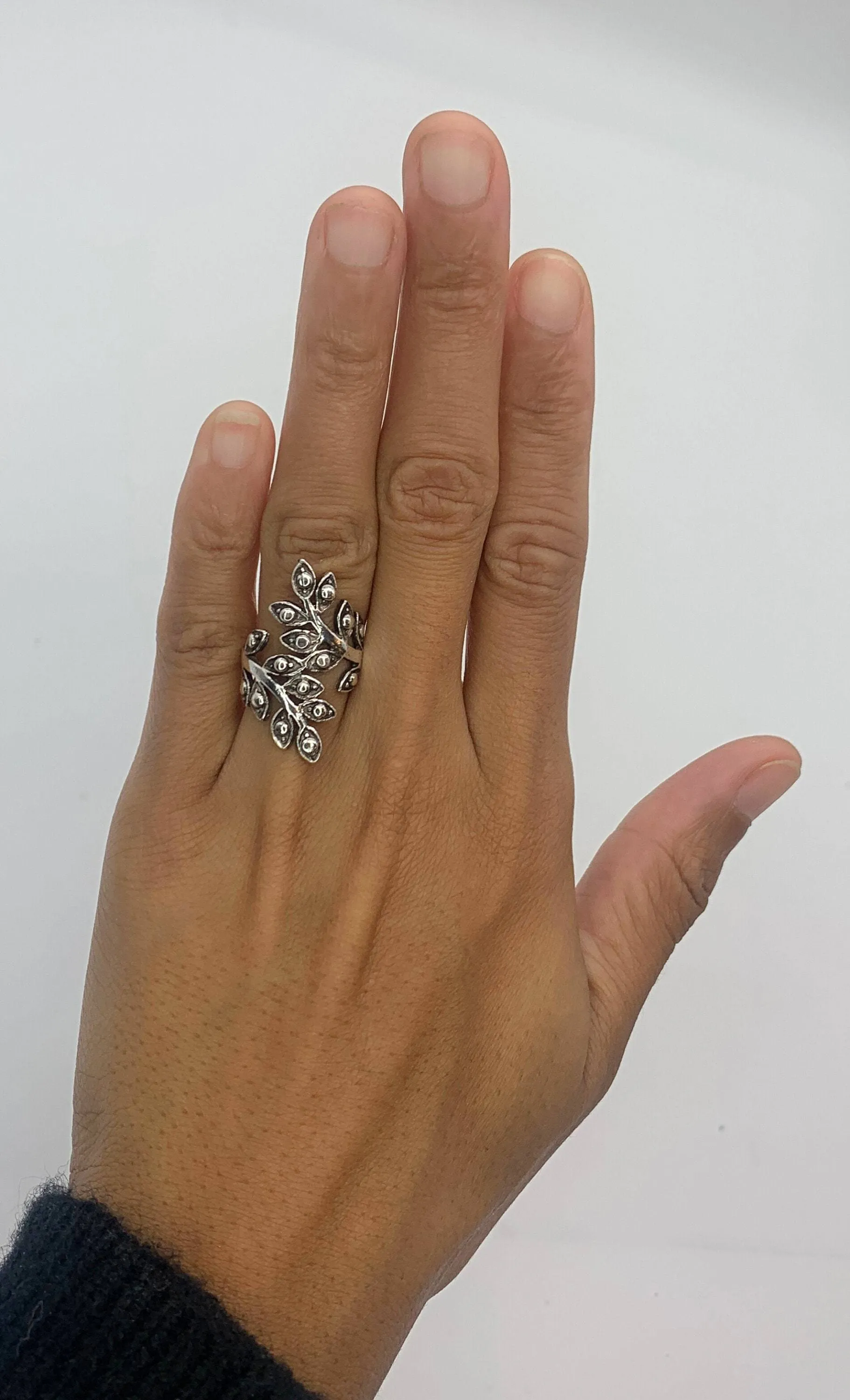 Silver Leaf Ring - Vintage Leaf Ring -  Silver Fern Ring