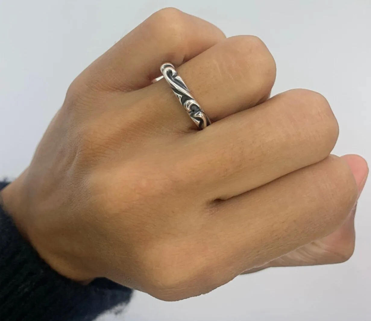 Silver Wave Ring - Eternal Wave Ring - Silver Tribal Ring
