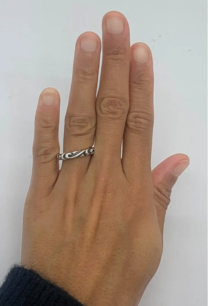 Silver Wave Ring - Eternal Wave Ring - Silver Tribal Ring
