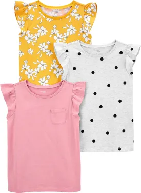 Simple Joys by Carter's Girls' Short-Sleeve Shirts and Tops, Pack of 3