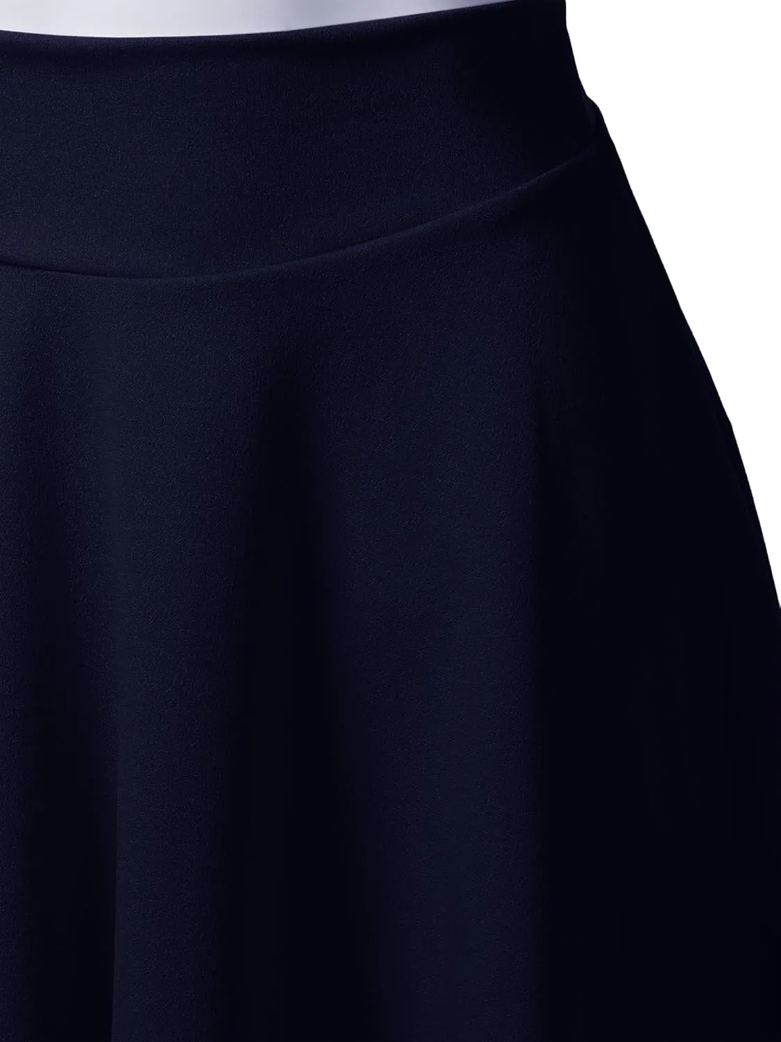 SSOULM Women's High Waist Flare A-Line Midi Skirt with Plus Size