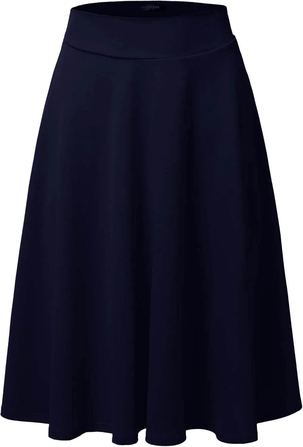 SSOULM Women's High Waist Flare A-Line Midi Skirt with Plus Size
