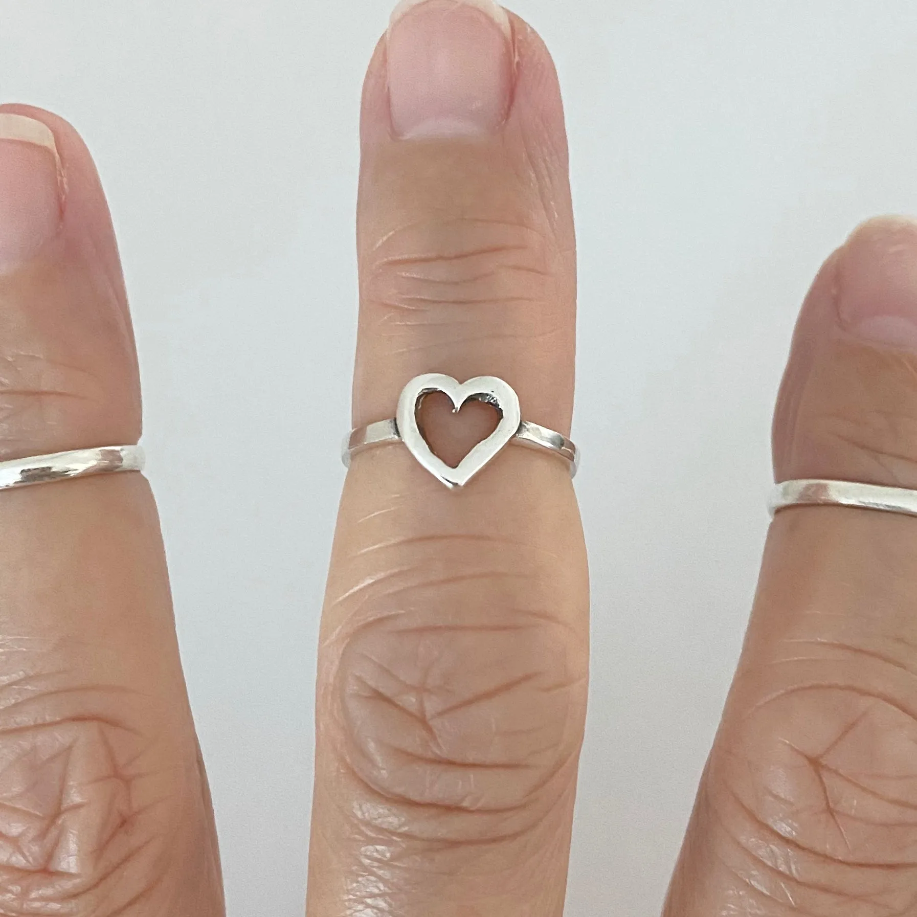 Sterling Silver Adjustable Heart Toe Ring, Silver Love Rings