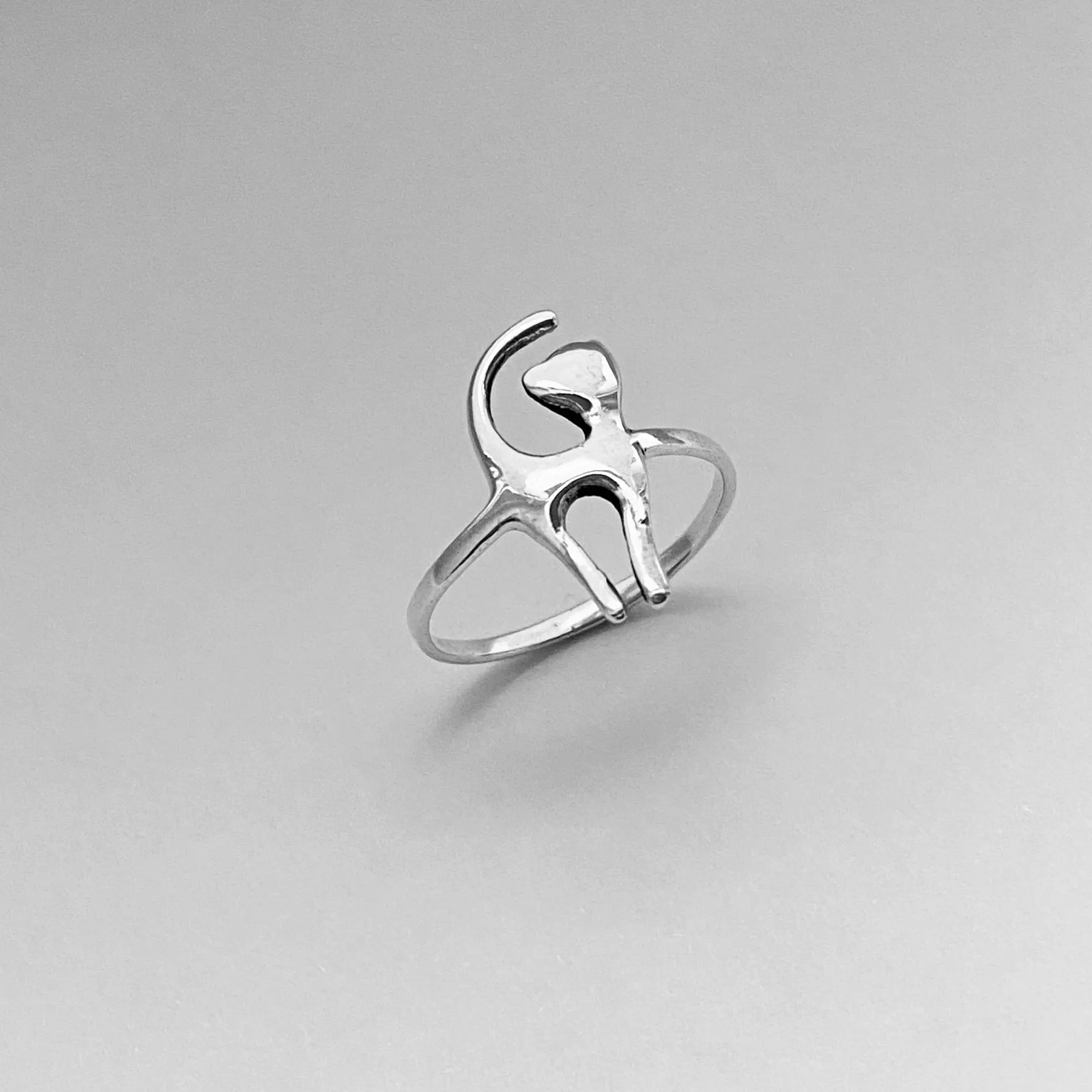 Sterling Silver Cat Ring, Kitty Ring, Animal Ring, Pet Ring, Silver Ring