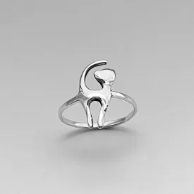 Sterling Silver Cat Ring, Kitty Ring, Animal Ring, Pet Ring, Silver Ring