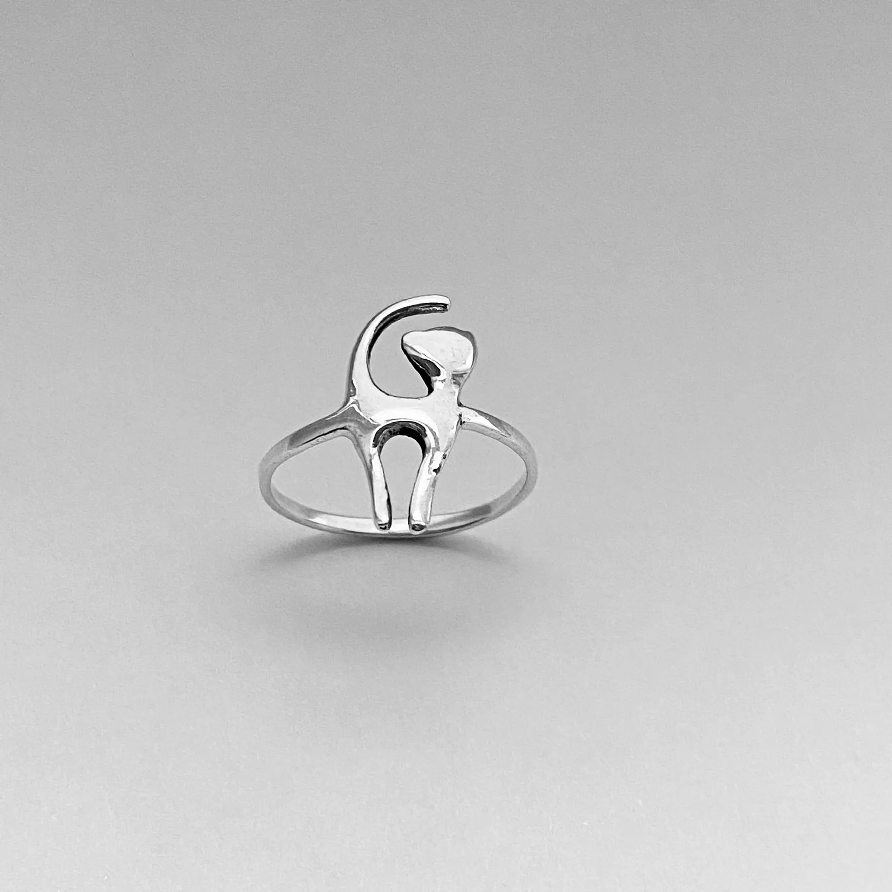 Sterling Silver Cat Ring, Kitty Ring, Animal Ring, Pet Ring, Silver Ring