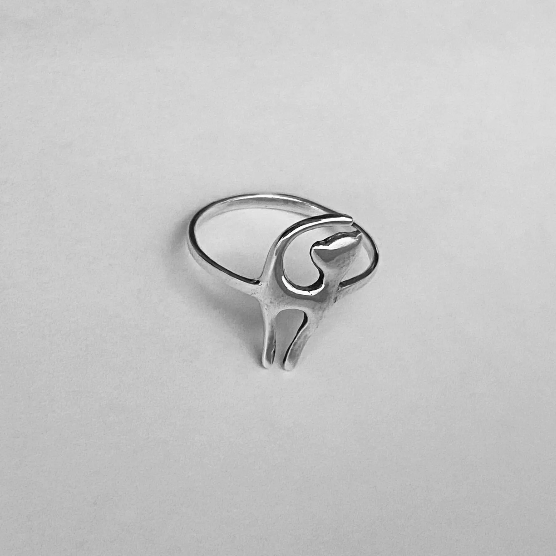 Sterling Silver Cat Ring, Kitty Ring, Animal Ring, Pet Ring, Silver Ring