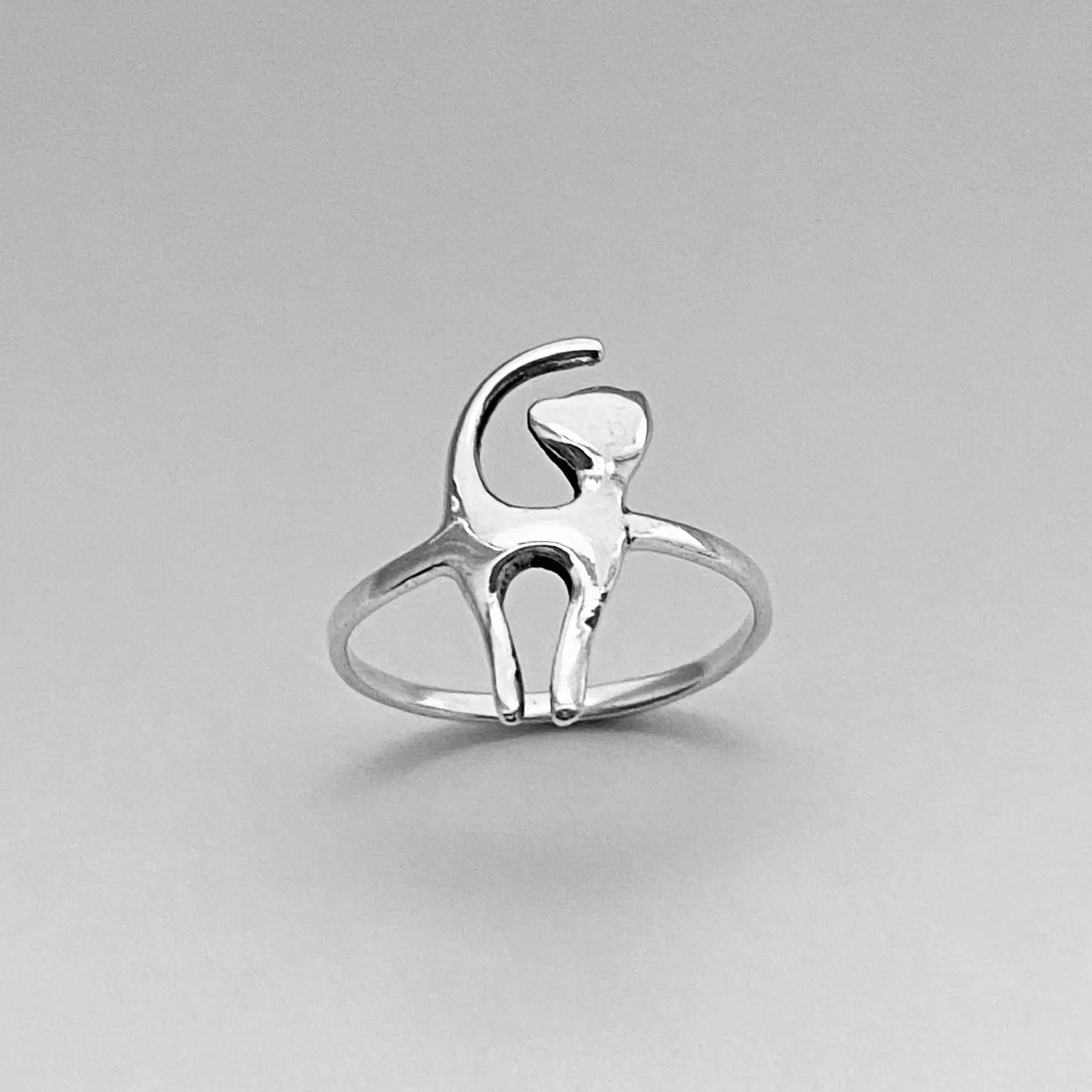 Sterling Silver Cat Ring, Kitty Ring, Animal Ring, Pet Ring, Silver Ring