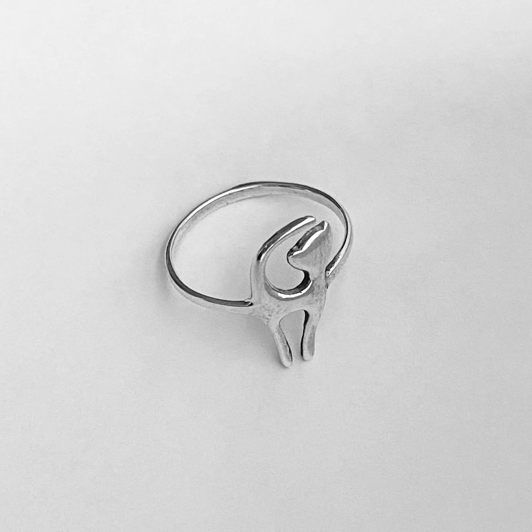 Sterling Silver Cat Ring, Kitty Ring, Animal Ring, Pet Ring, Silver Ring