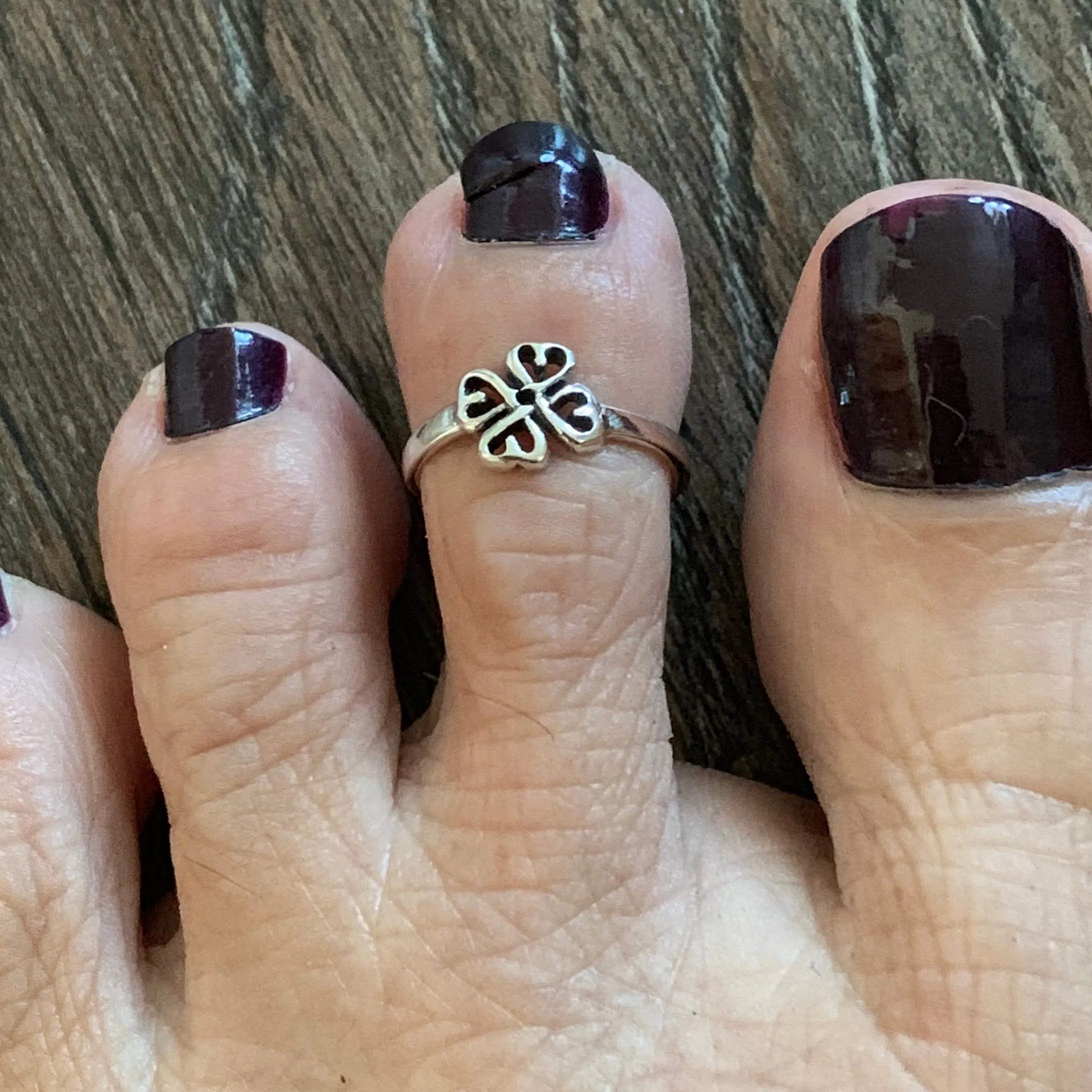 Sterling Silver Celtic Hearts Toe Ring, Silver Ring, Heart Ring