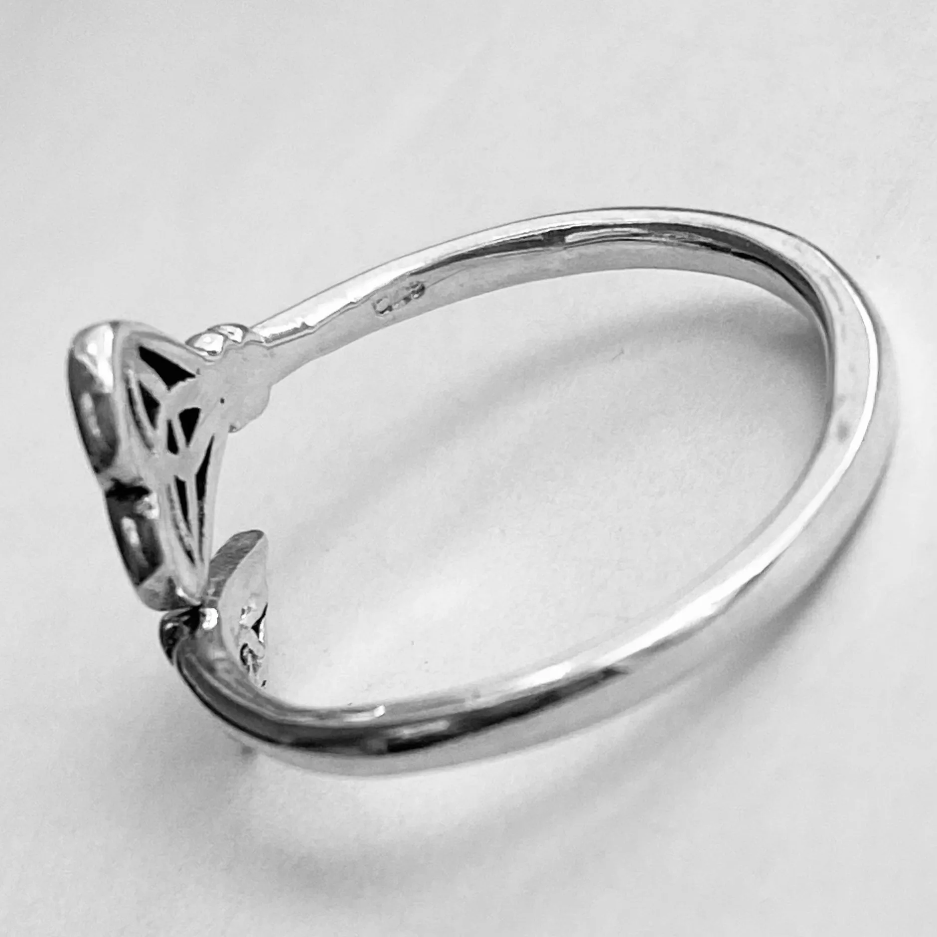 Sterling Silver Double Triquetra Key Ring, Silver Ring, Boho Ring, Celtic Knot Ring