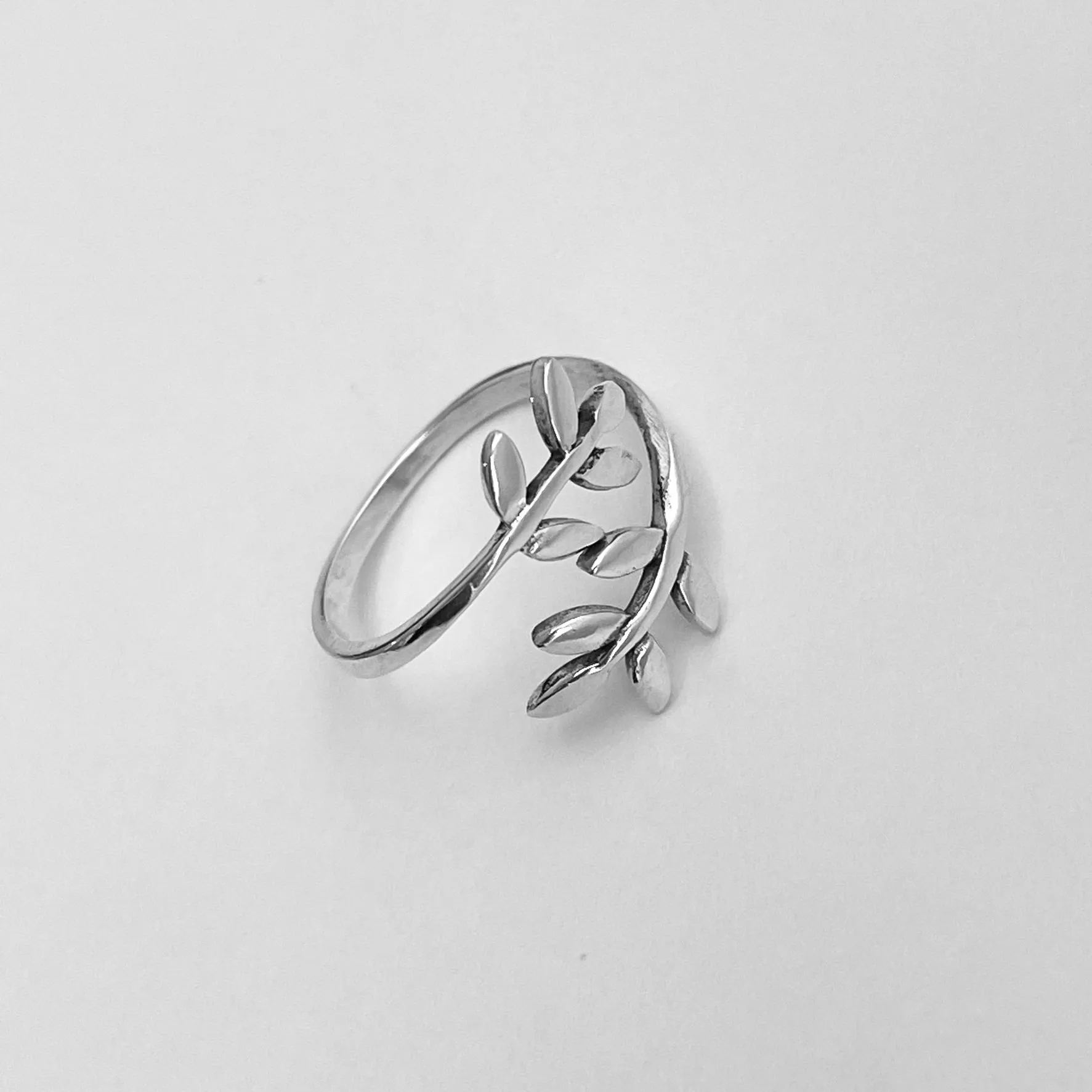 Sterling Silver Leaf Branch Ring, Boho Ring, Tree Ring, Silver Ring