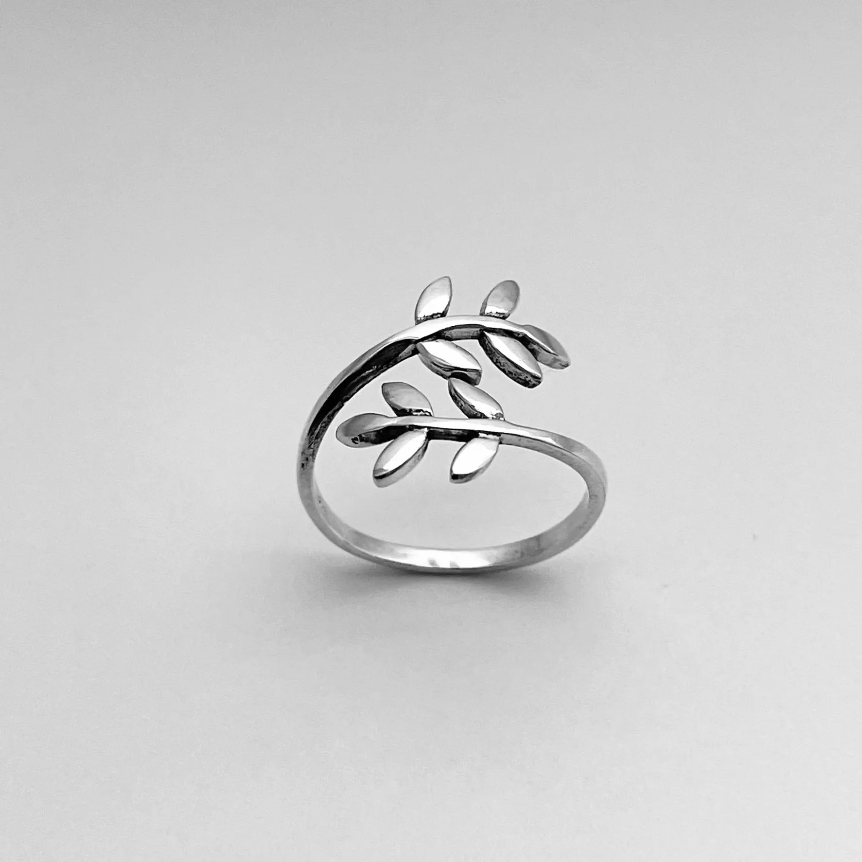 Sterling Silver Leaf Branch Ring, Boho Ring, Tree Ring, Silver Ring