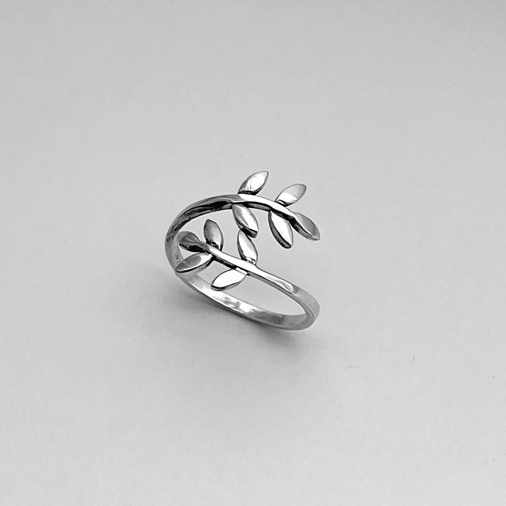 Sterling Silver Leaf Branch Ring, Boho Ring, Tree Ring, Silver Ring