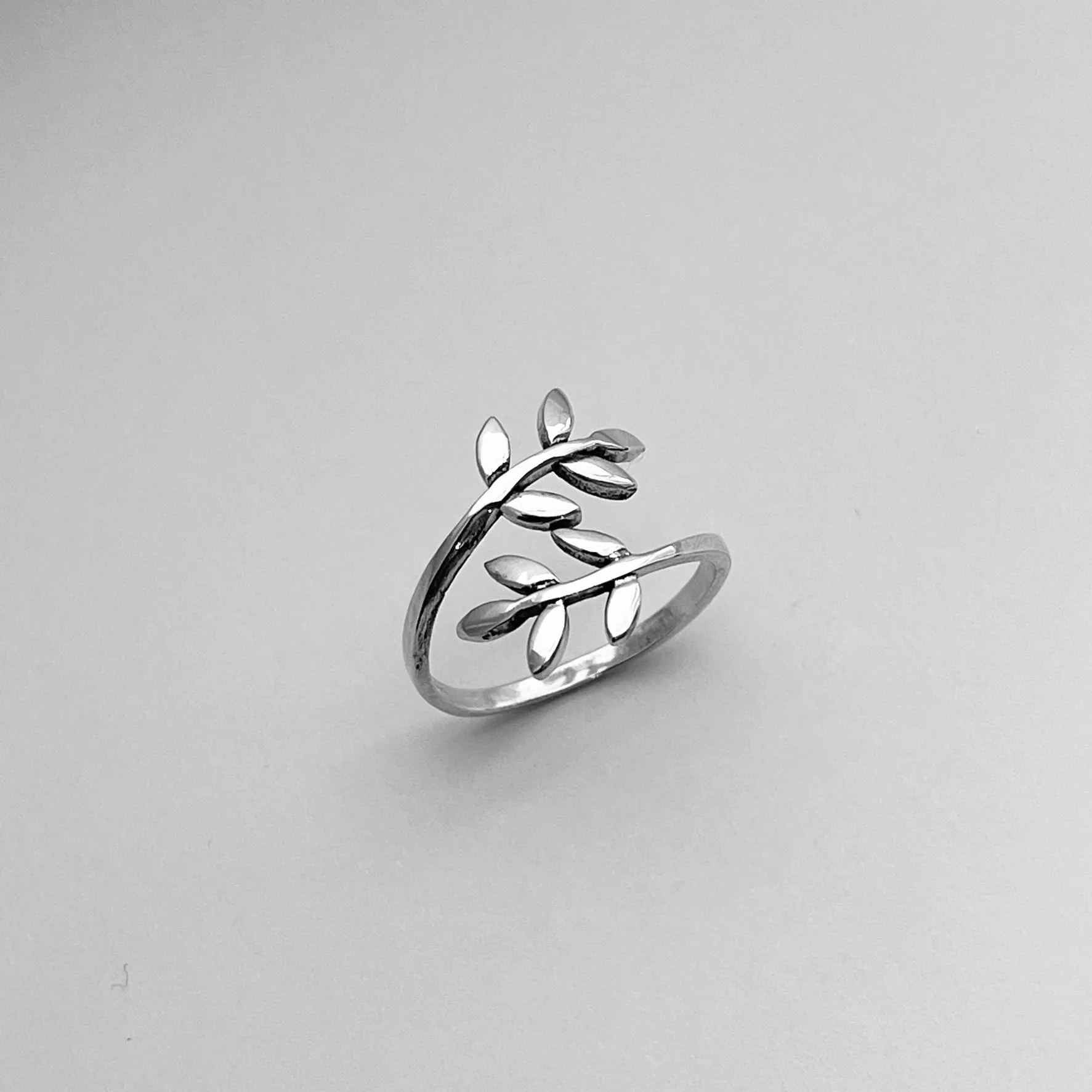 Sterling Silver Leaf Branch Ring, Boho Ring, Tree Ring, Silver Ring