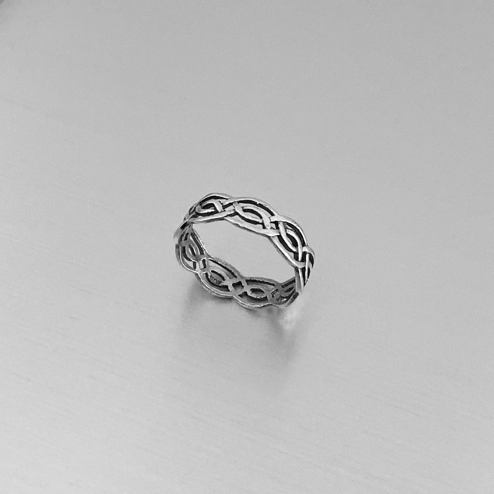 Sterling Silver Thin Eternity Celtic Band Ring, Silver Rings, Wedding Bands, Knots