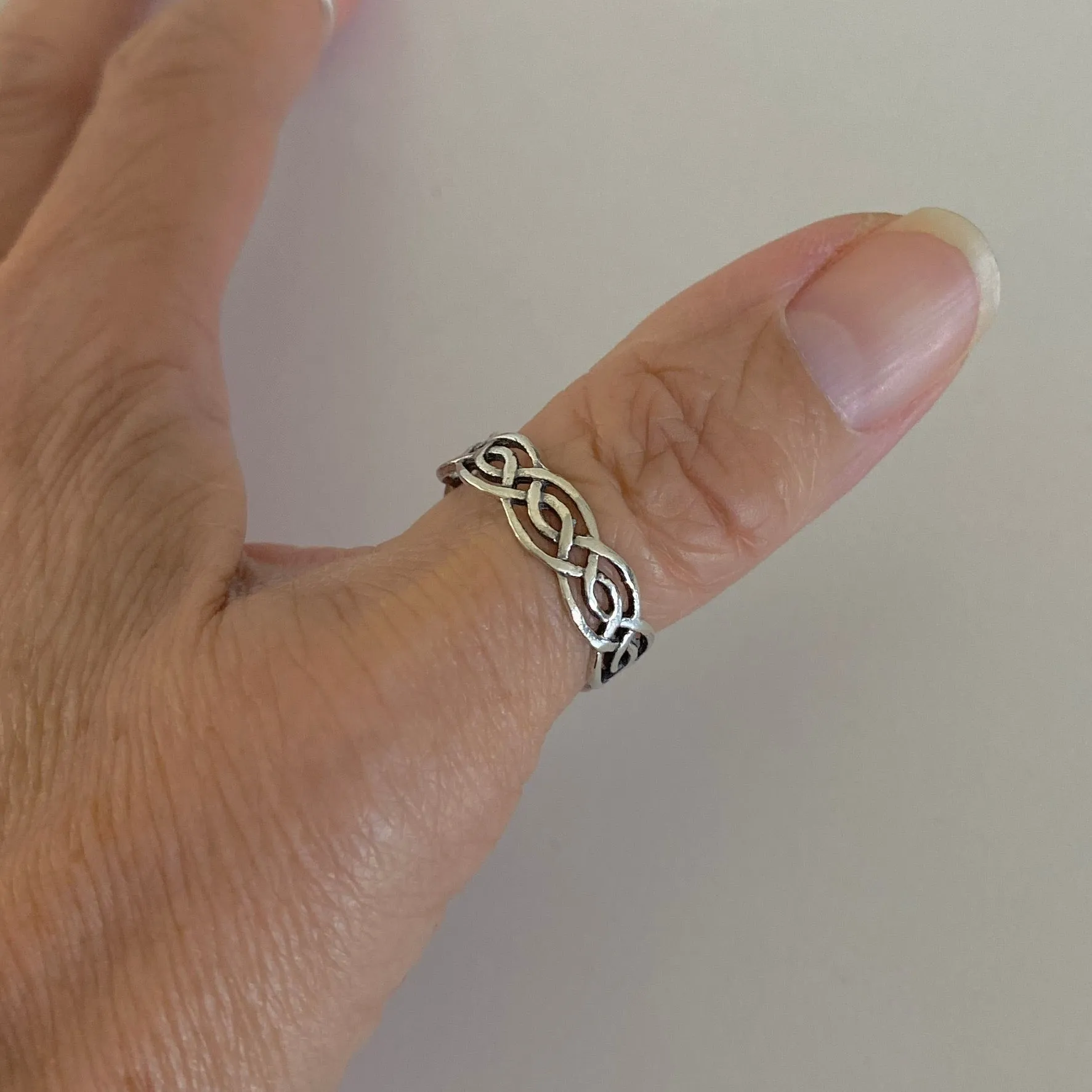 Sterling Silver Thin Eternity Celtic Band Ring, Silver Rings, Wedding Bands, Knots
