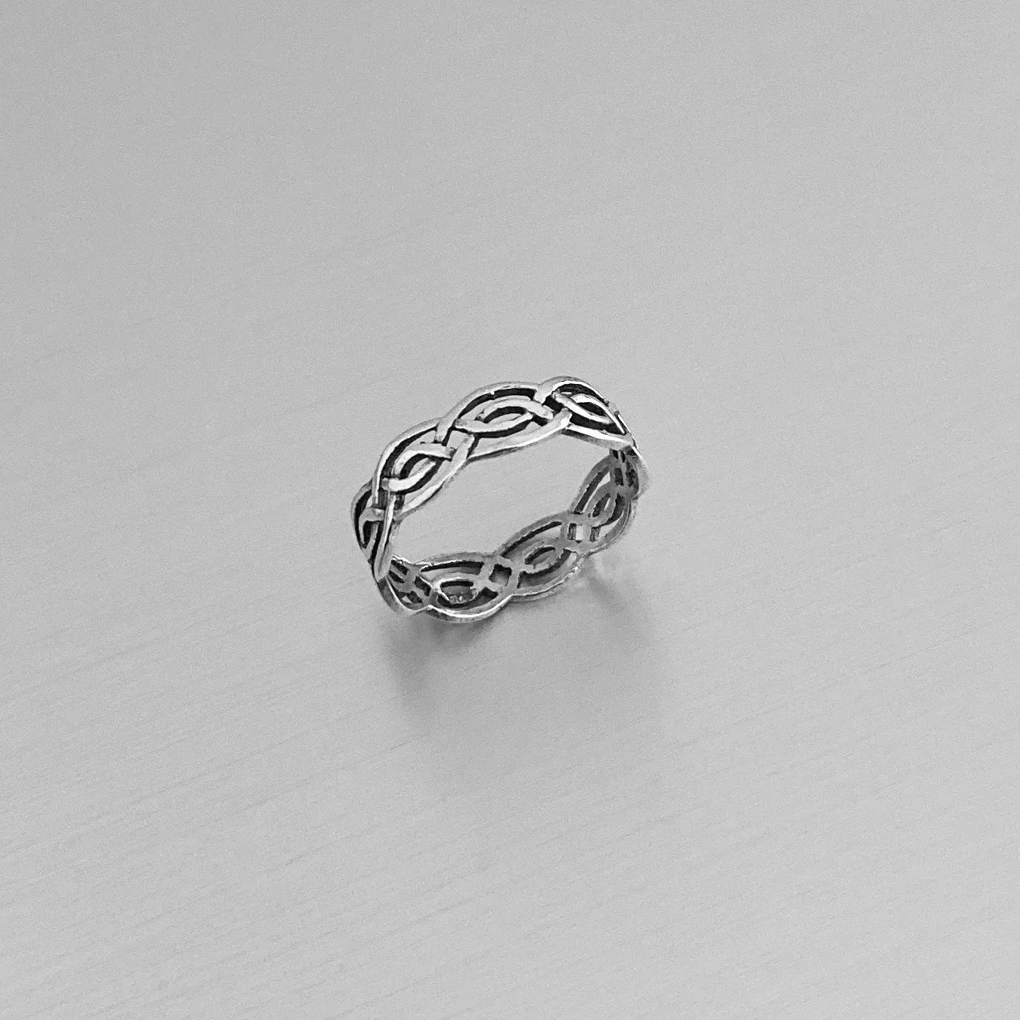 Sterling Silver Thin Eternity Celtic Band Ring, Silver Rings, Wedding Bands, Knots