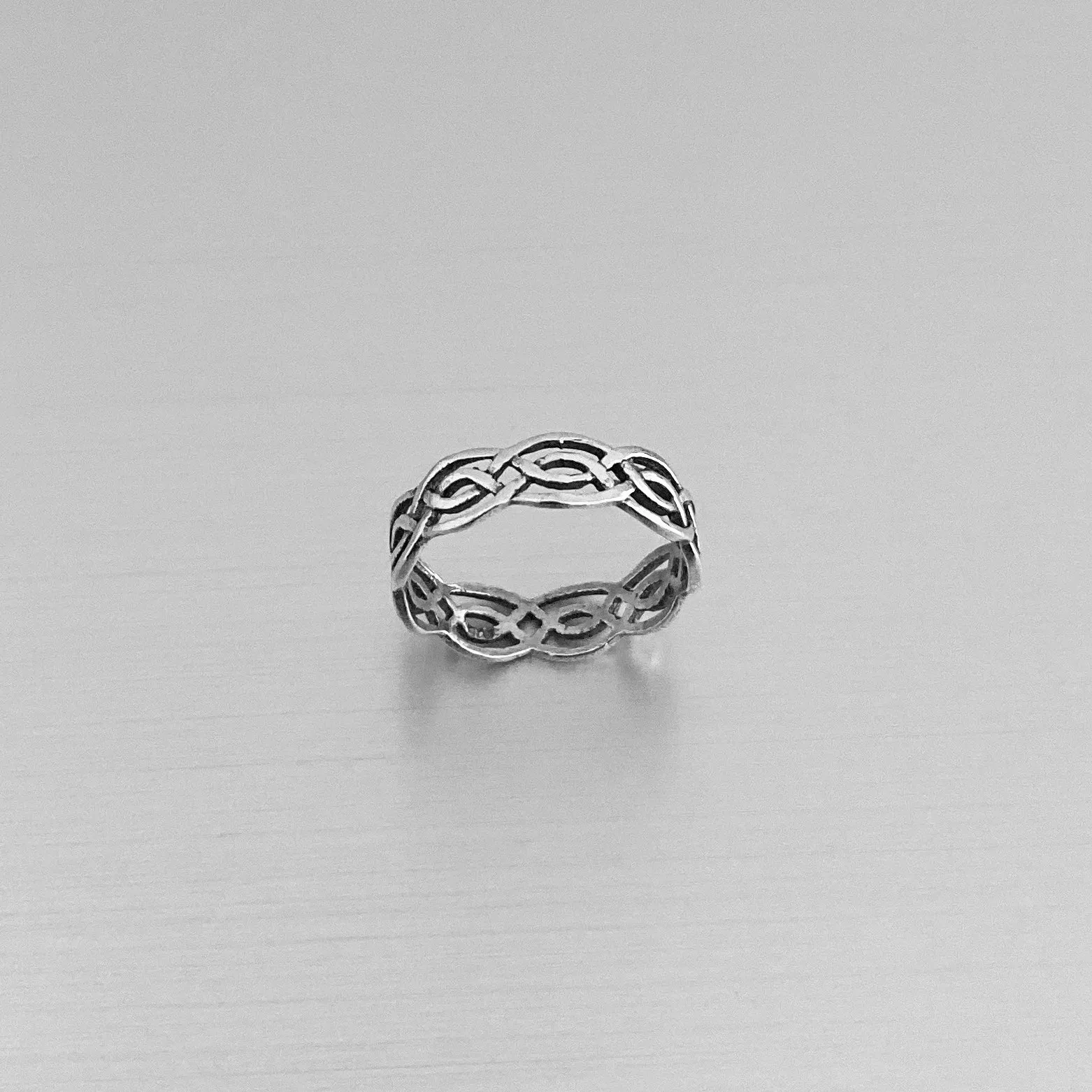 Sterling Silver Thin Eternity Celtic Band Ring, Silver Rings, Wedding Bands, Knots