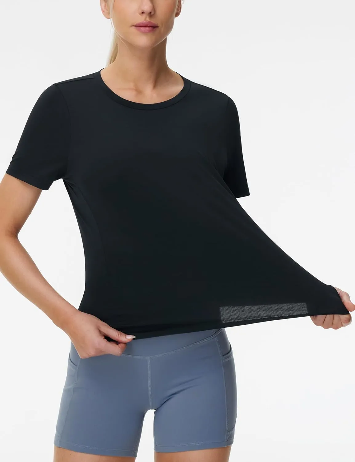 THE GYM PEOPLE Womens Short Sleeve Workout T-Shirts Stretchy Lightweight Crewneck Athletic Running Lounge Tee Tops