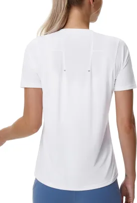THE GYM PEOPLE Womens Short Sleeve Workout T-Shirts Stretchy Lightweight Crewneck Athletic Running Lounge Tee Tops