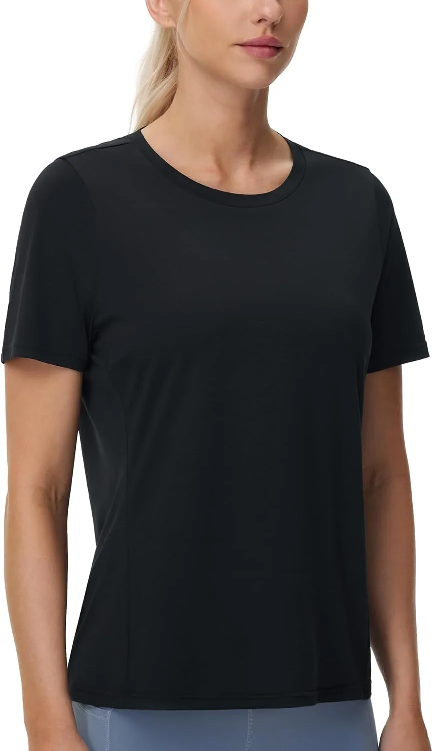 THE GYM PEOPLE Womens Short Sleeve Workout T-Shirts Stretchy Lightweight Crewneck Athletic Running Lounge Tee Tops