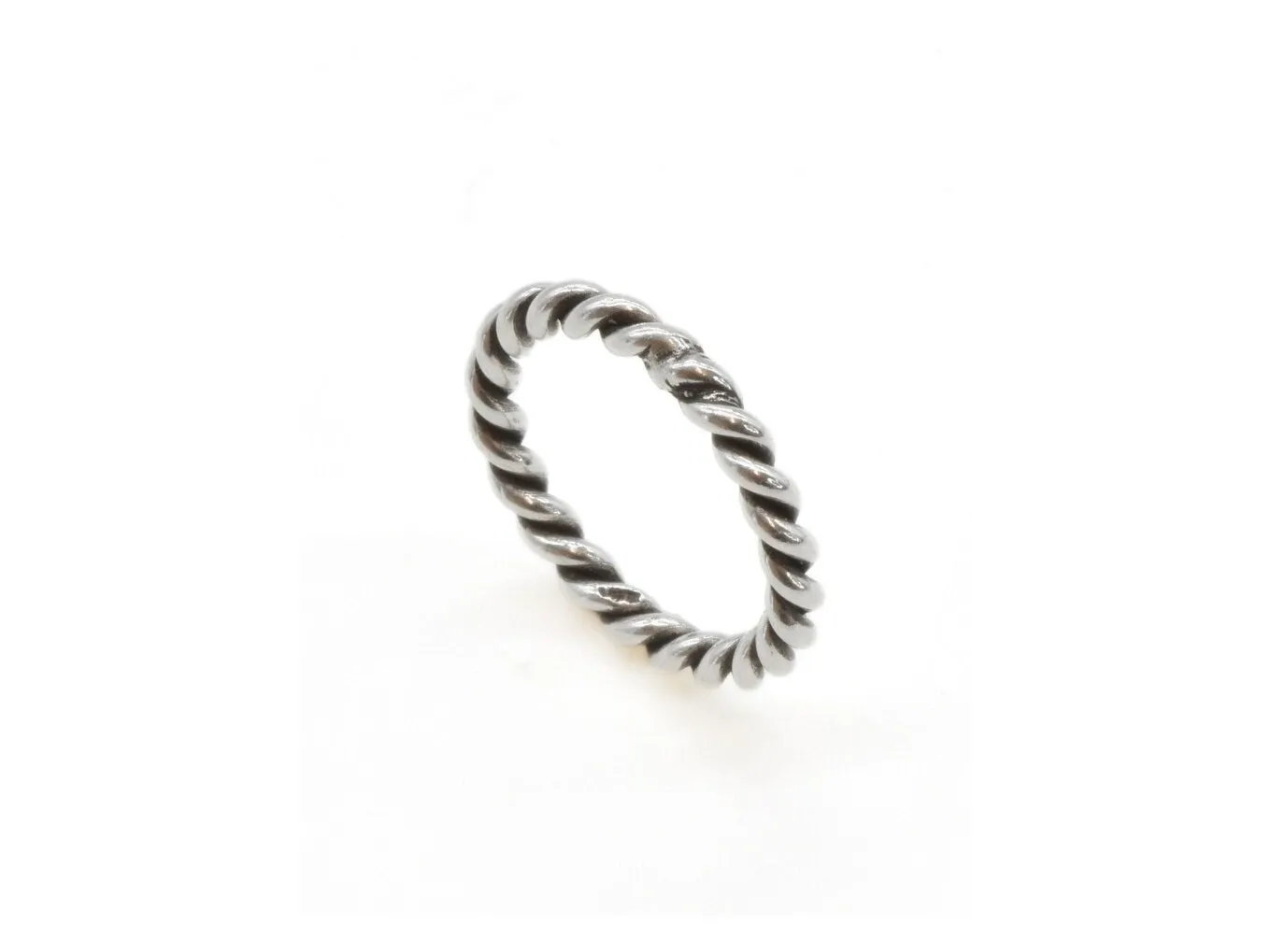 Twisted Silver Ring - Twisted Rope Ring - Minimalist Twirl Ring