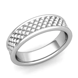 Unique Silver Wedding Ring Pyramids Wedding Band