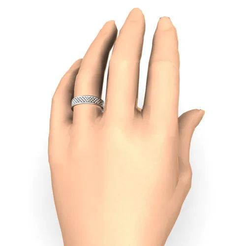Unique Silver Wedding Ring Pyramids Wedding Band