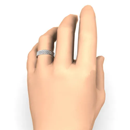 Unique Silver Wedding Ring Pyramids Wedding Band
