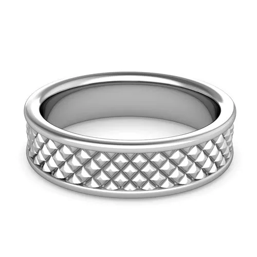 Unique Silver Wedding Ring Pyramids Wedding Band