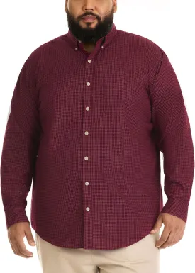 Van Heusen Men's Big and Tall Wrinkle Free Short Sleeve Button Down Check Shirt