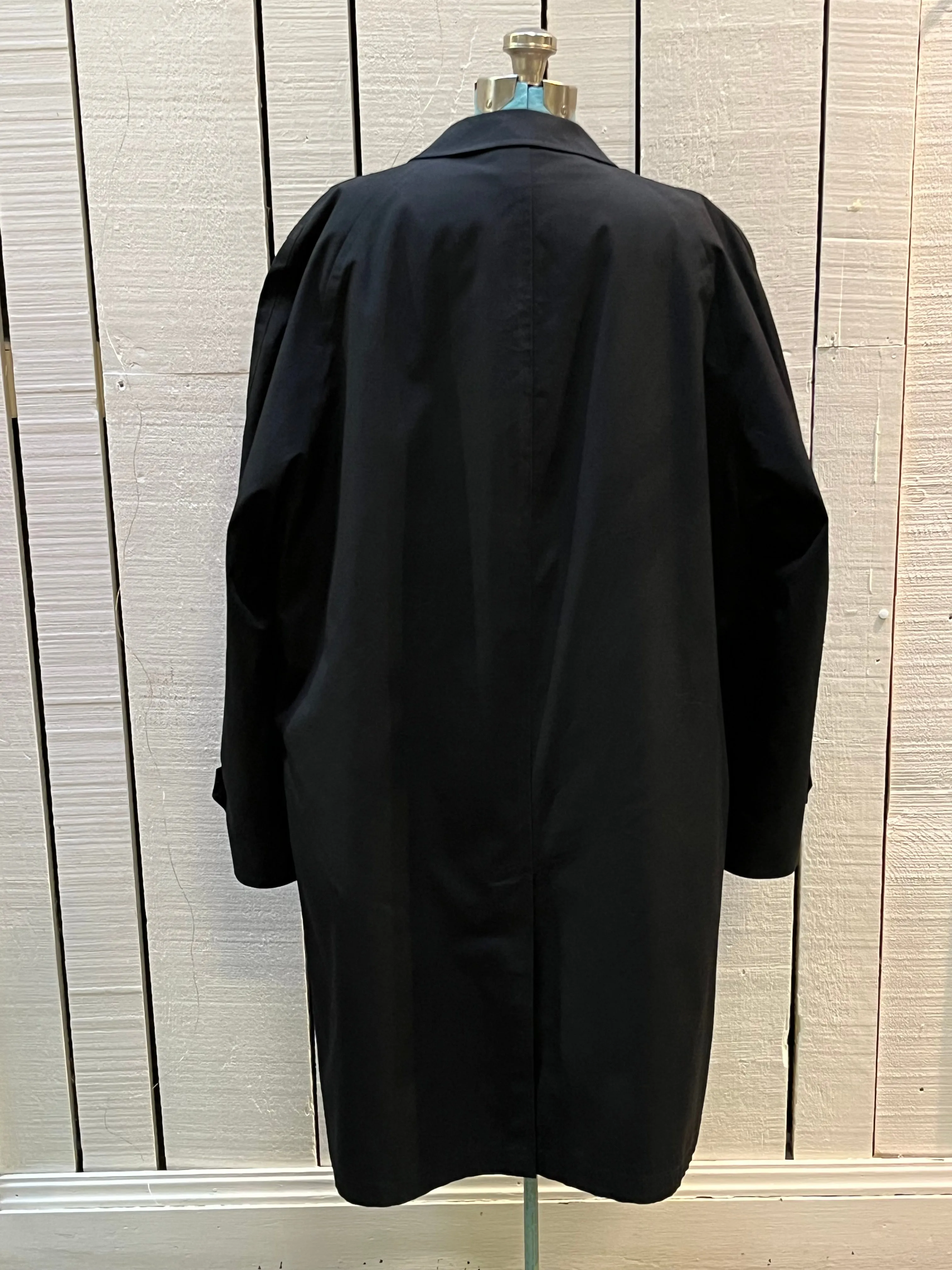 Vintage 60’s NWOT Gleneagles Weatherproofs Black Trench Coat with Callalpaca Alpaca Wool Lining, Size 46