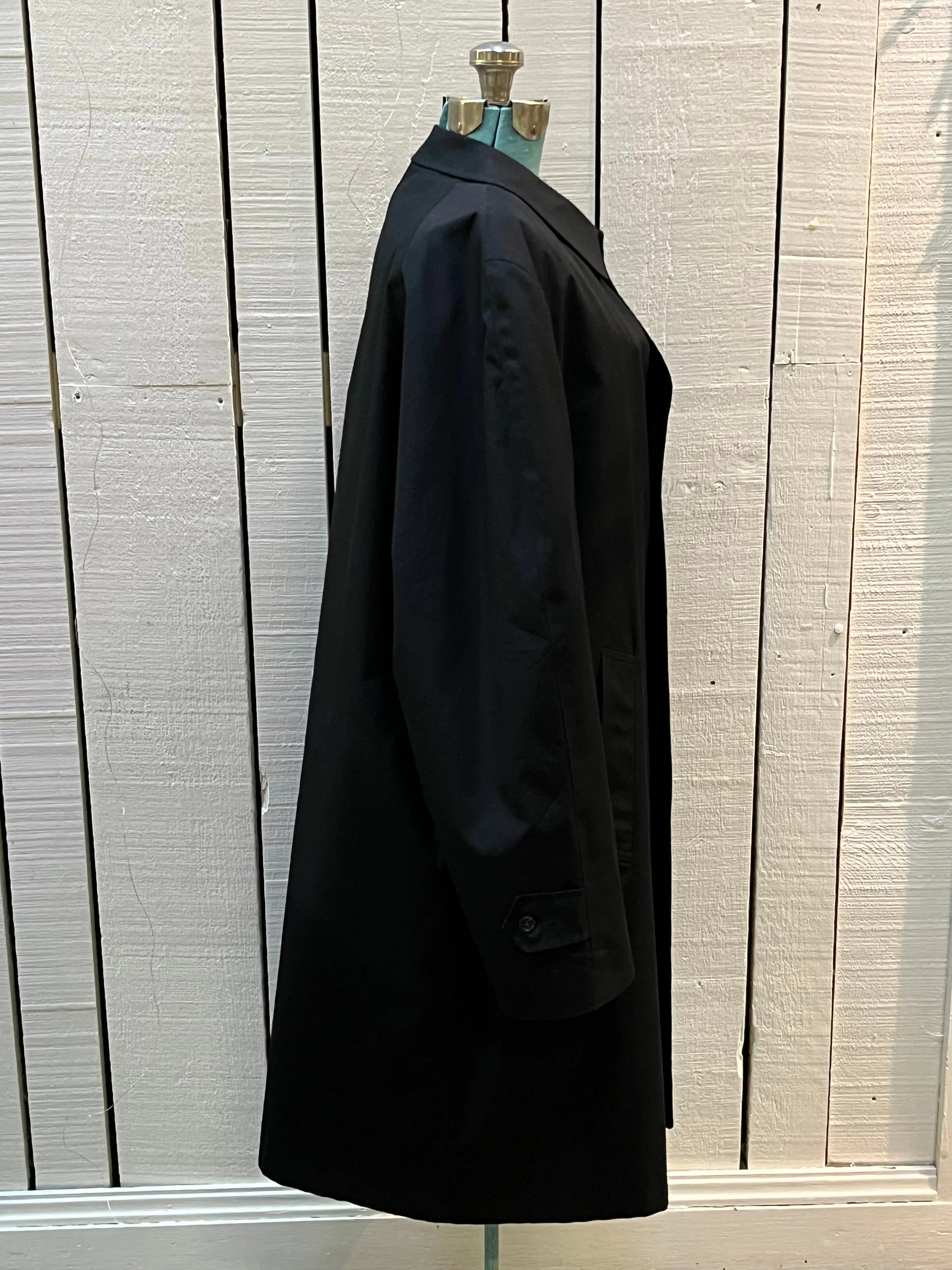 Vintage 60’s NWOT Gleneagles Weatherproofs Black Trench Coat with Callalpaca Alpaca Wool Lining, Size 46