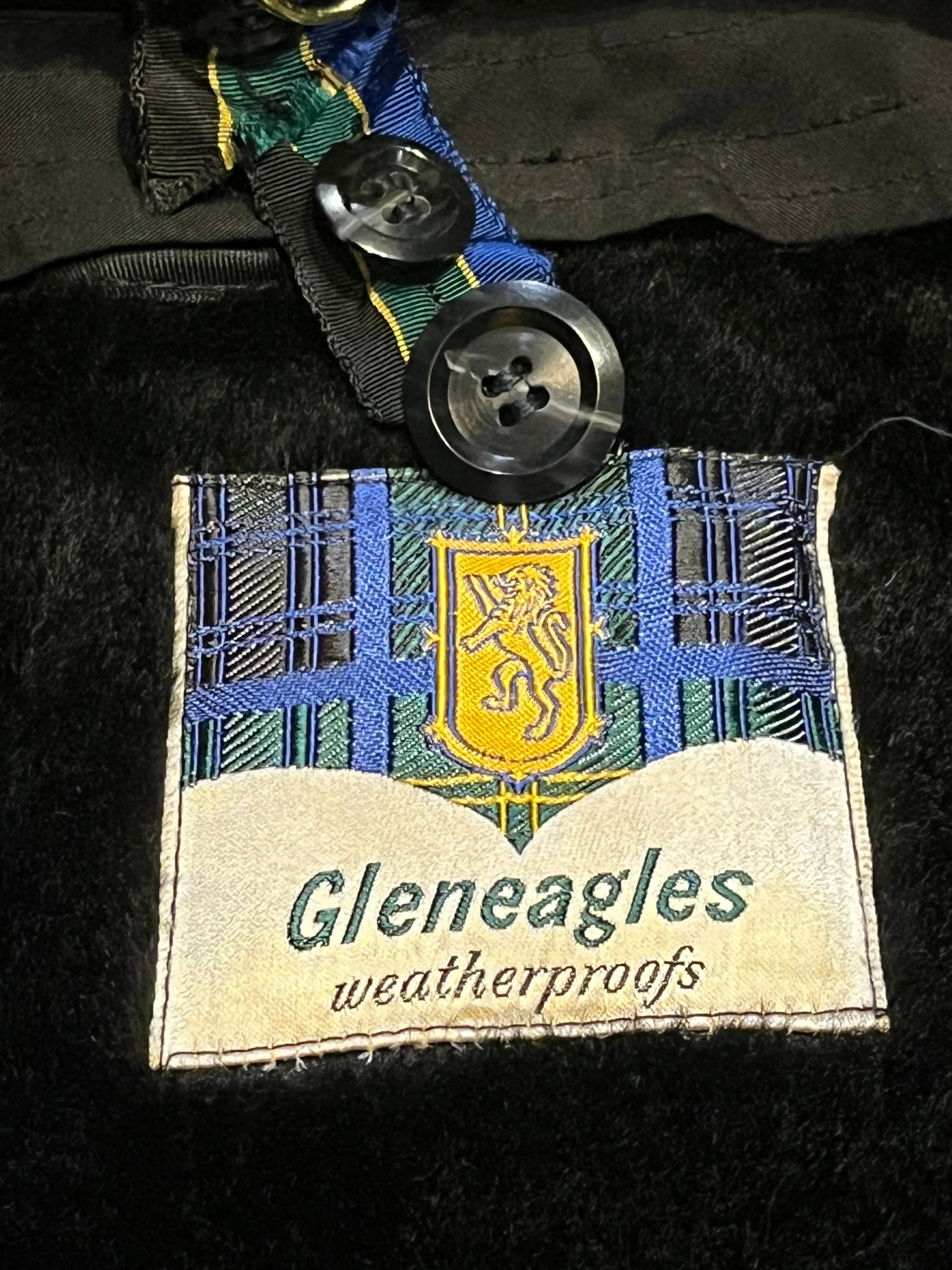Vintage 60’s NWOT Gleneagles Weatherproofs Black Trench Coat with Callalpaca Alpaca Wool Lining, Size 46