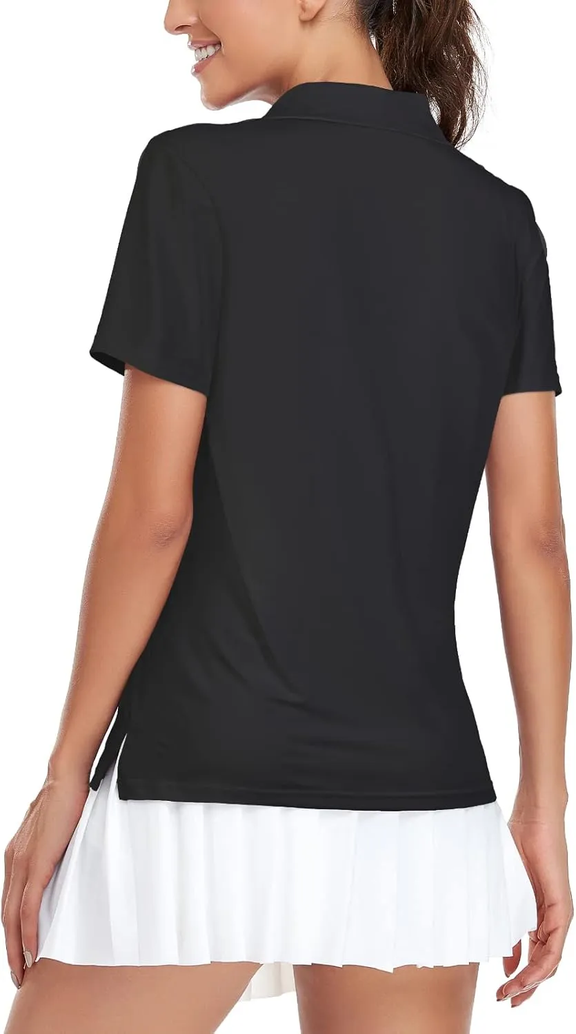 Viracy Womens Golf Shirt UPF50  Sun Protection Short Sleeve 1/4 Zip Up Polo Workout Tops Fast Dry Fit Moisture Wicking