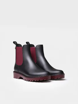Women's rain Ankle boot in Burgundy - CAVOUR